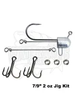WATERWOLF WATERWOLF 7" GATOR TUBE HOOK 2OZ TUBE CASTING RIG 2X4/0 VMC TREBLES