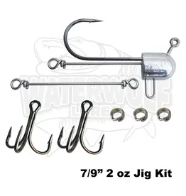 WATERWOLF WATERWOLF 7" GATOR TUBE HOOK 2OZ TUBE CASTING RIG 2X4/0 VMC TREBLES