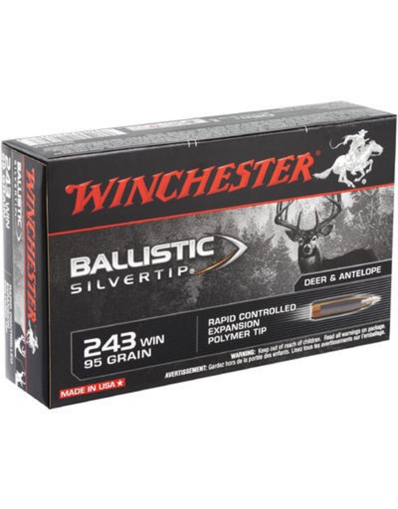 WINCHESTER WINCHESTER BALLISTIC SILVERTIP 243 WIN 95GR 20 RDS