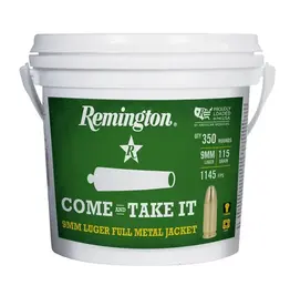 REMINGTON REMINGTON COME AND TAKE IT 9MM LUGER 115GR FMJ 350 RD BUCKET
