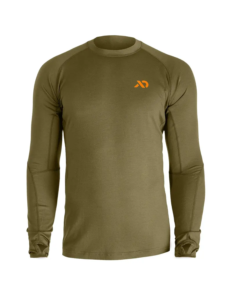 FIRST LITE FIRST LITE MEN'S WICK LS CREW CONIFER