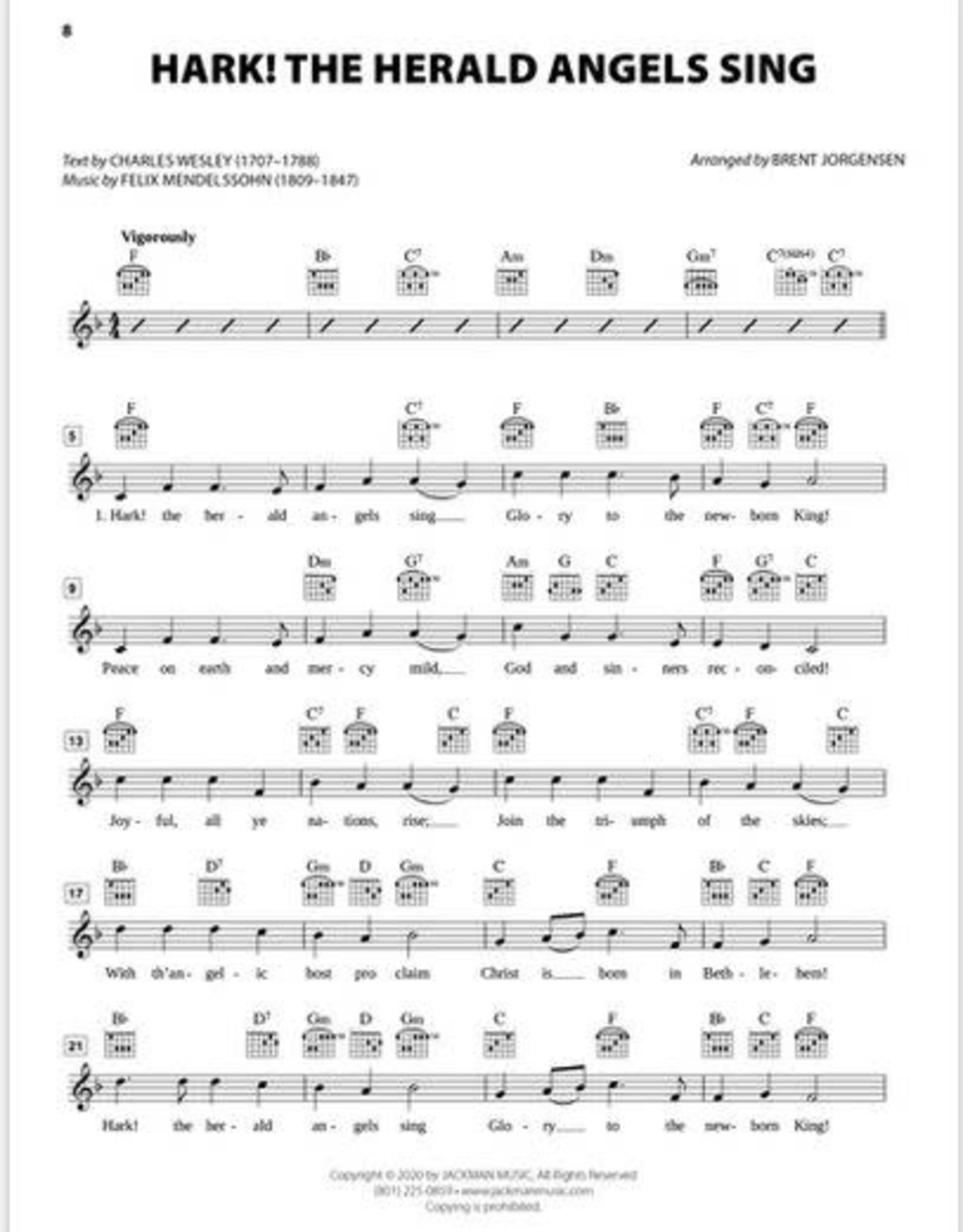Jackman Music Christmas Hymn-Alongs - arr. Brent Jorgensen - Lead Sheets