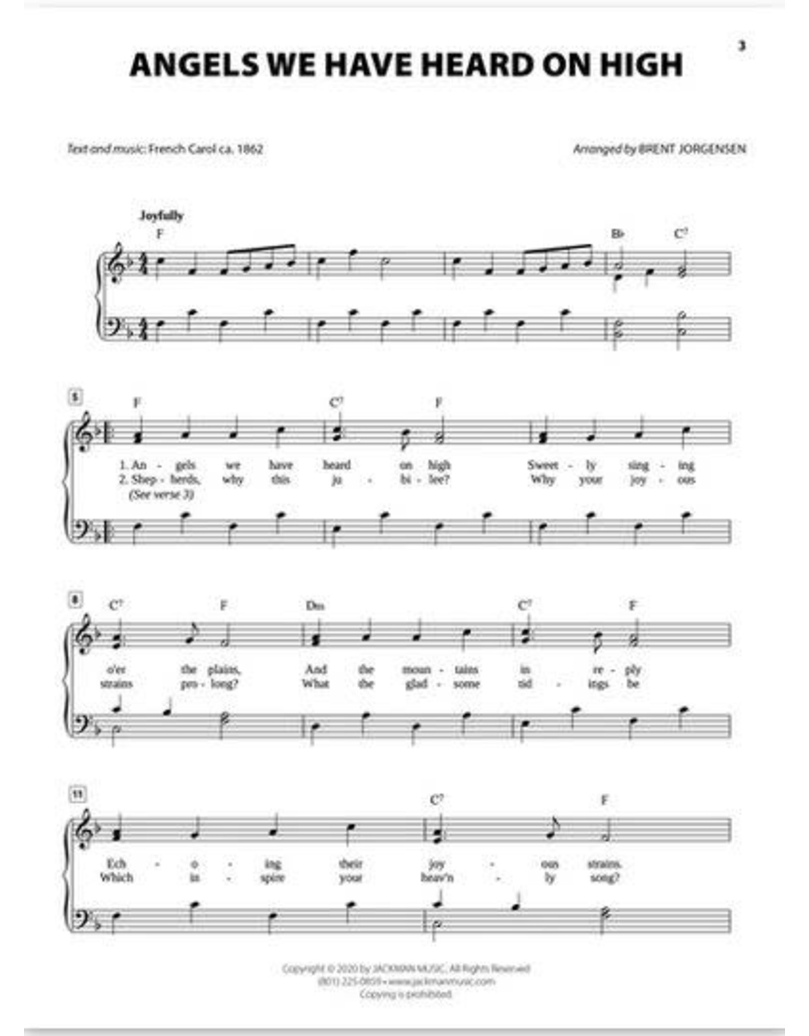 Jackman Music Christmas Hymn-Alongs - arr. Brent Jorgensen - Piano Accompaniment Book