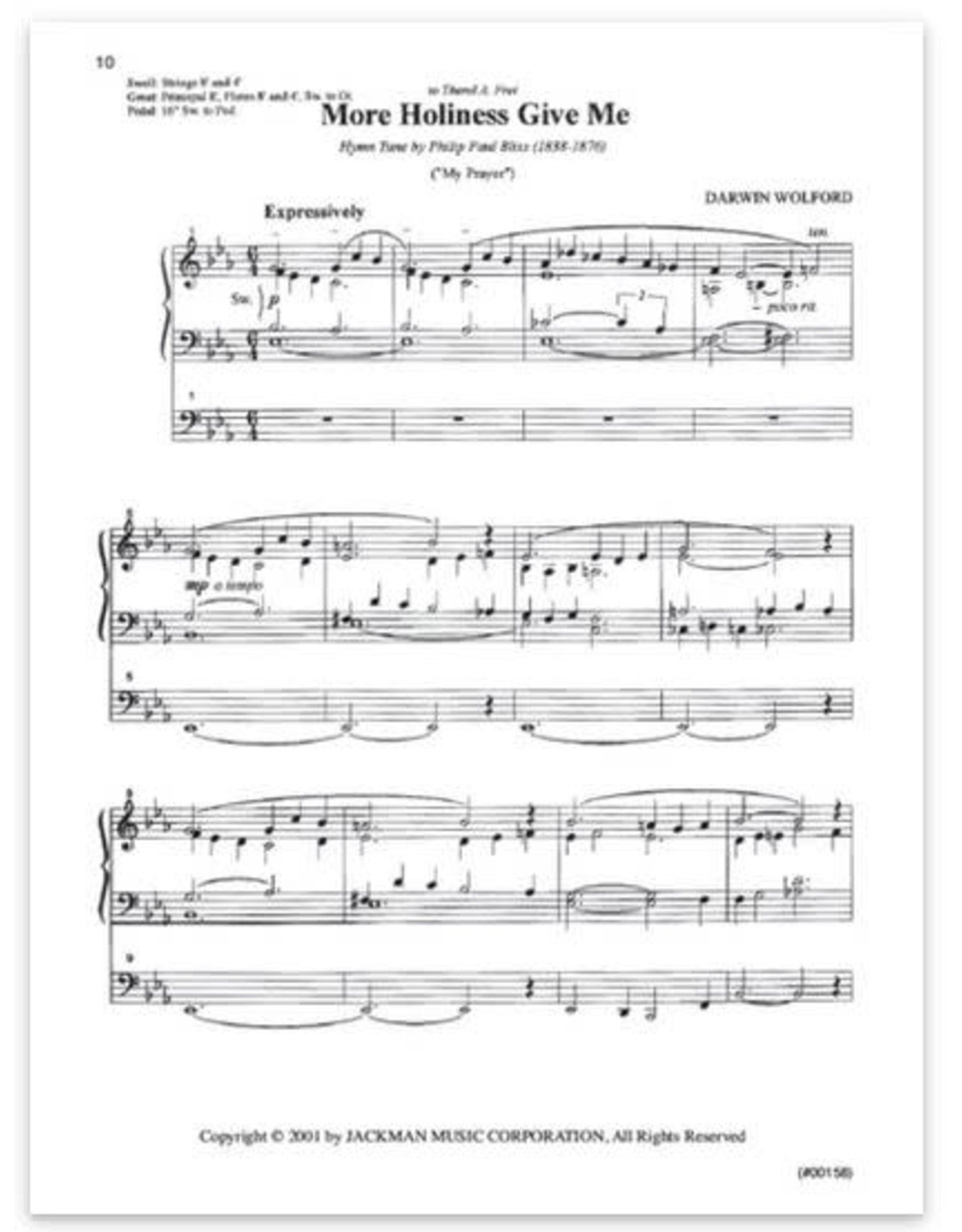 Jackman Music Ward Organist Music Library Volume 3