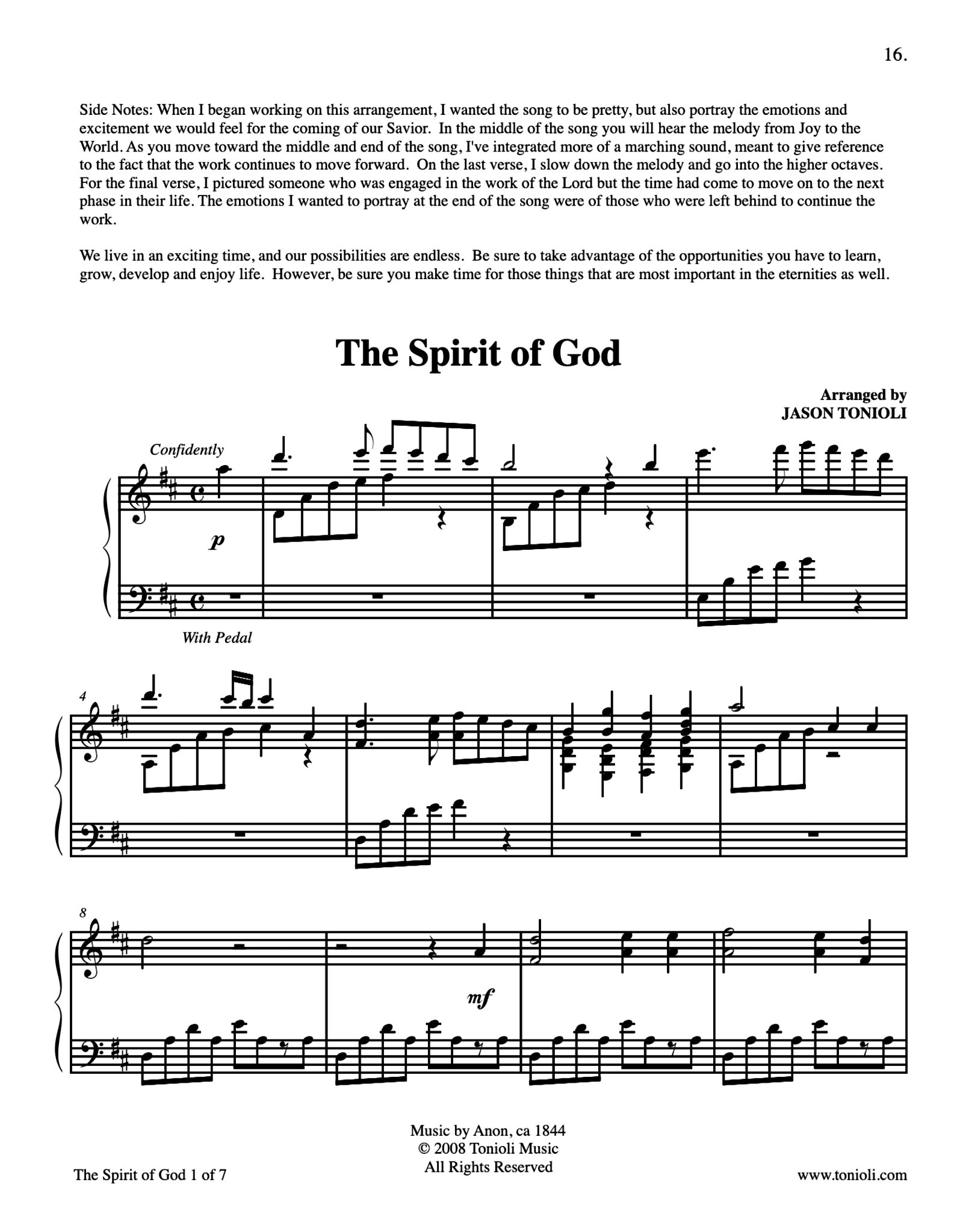 Jason Tonioli Sacred Piano Hymns 2 arr. Jason Tonioli