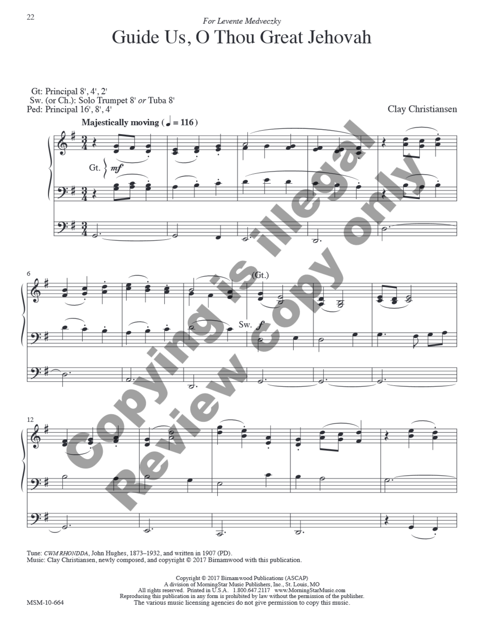 MorningStar All Things Bright and Beautiful: Eight Hymn Settings for Organ By Clay Christiansen