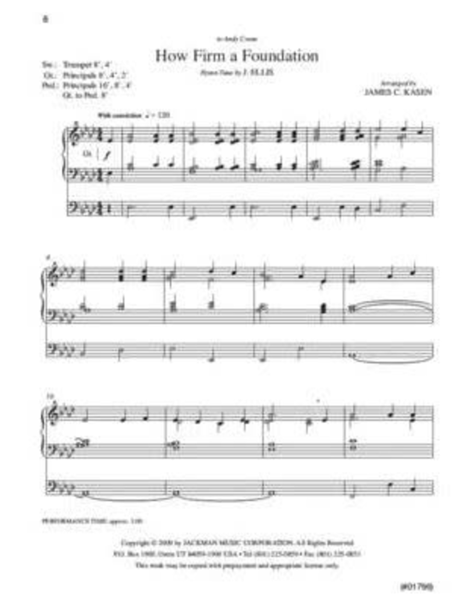 Jackman Music Organ Postludes for Church Services Vol. 4 arr. James C. Kasen