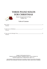 Larice Music Three Piano Solos for Christmas, Volume 1 arr. Larry Beebe