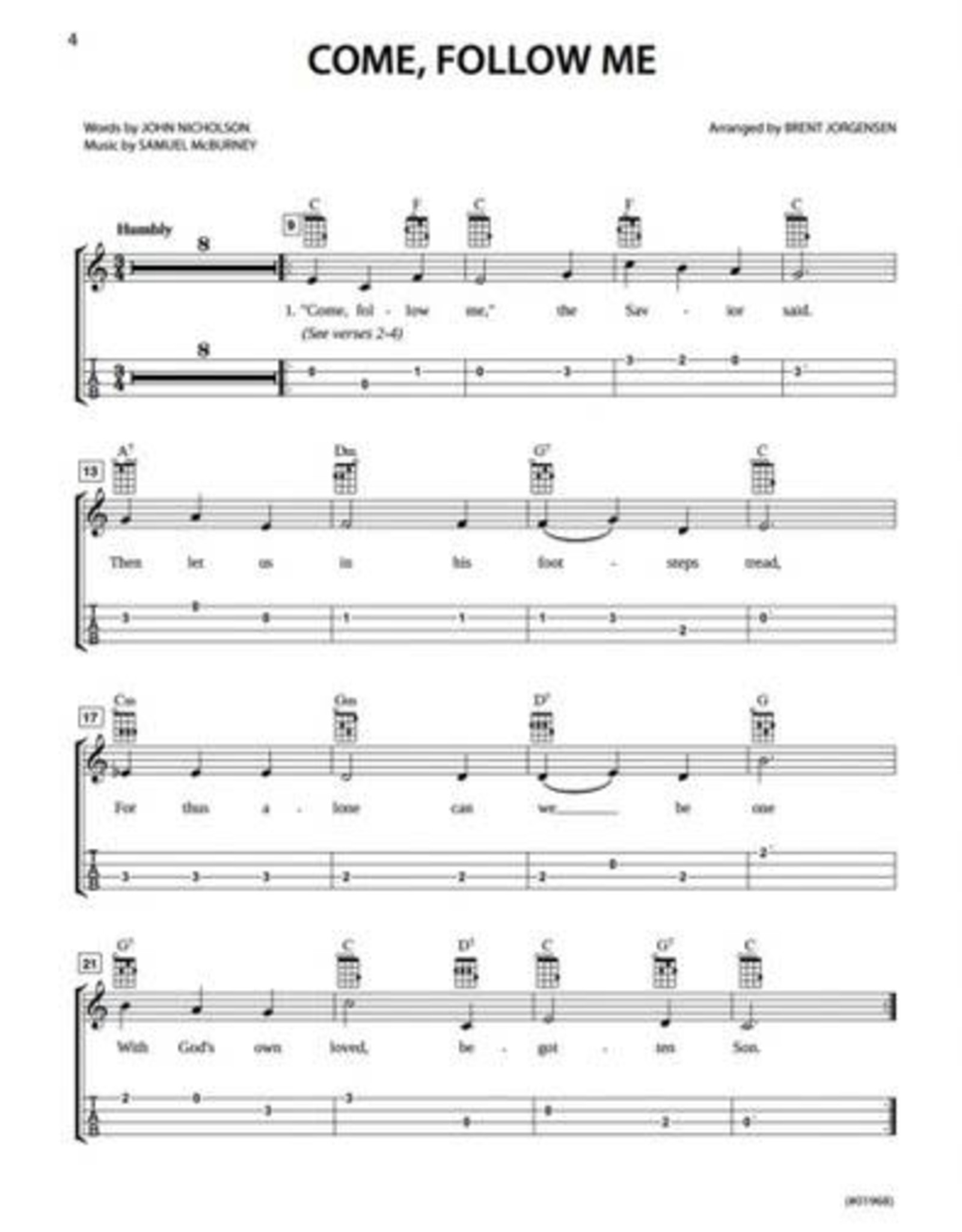 Jackman Music Hymn-Alongs Vol. 1 - arr. Brent Jorgensen - Ukulele