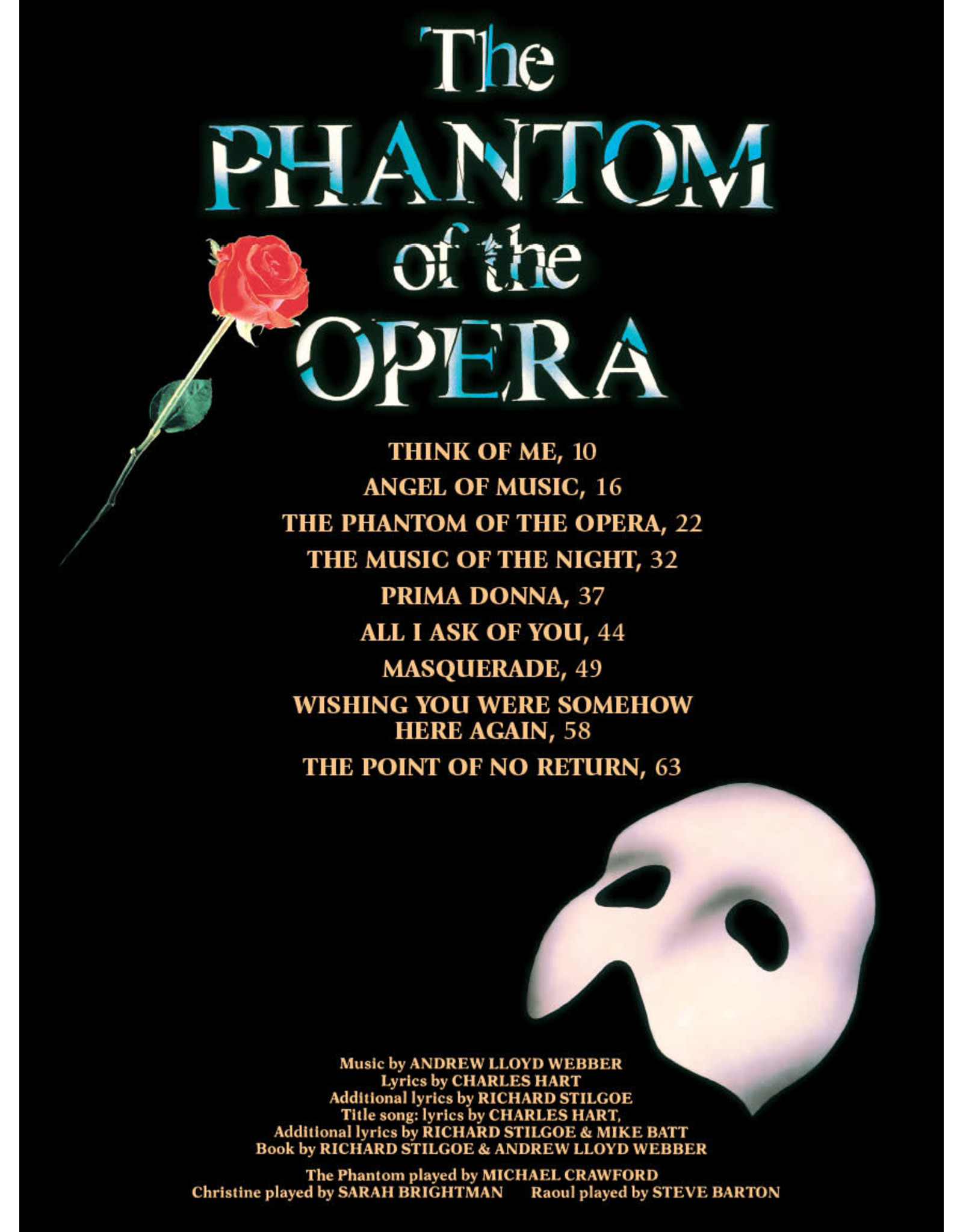 Hal Leonard Phantom of the Opera, Vocal Selections from the Broadway Musical (Melody in the Piano Part)
