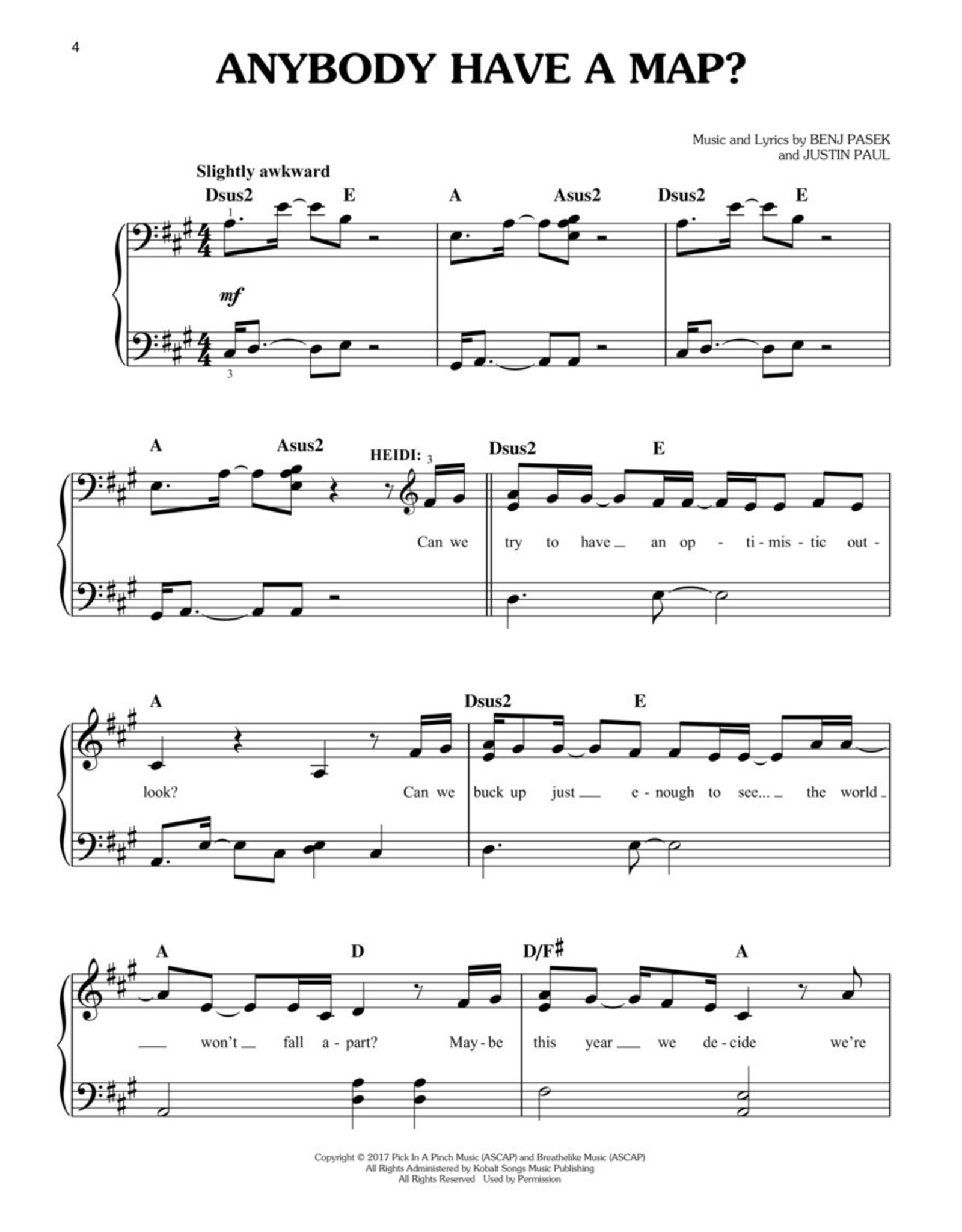 Hal Leonard Dear Evan Hansen - Vocal Selections - Easy Piano
