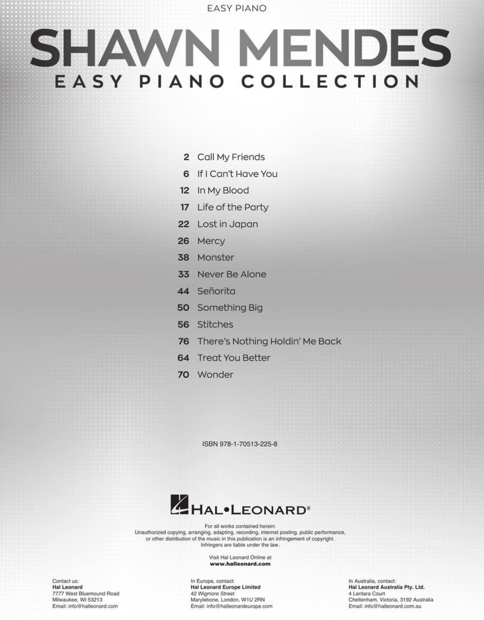 Hal Leonard Shawn Mendes - Easy Piano Collection