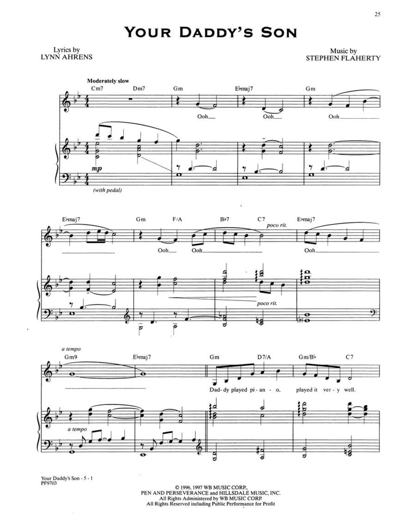 Hal Leonard Ragtime the Musical - Vocal Selections