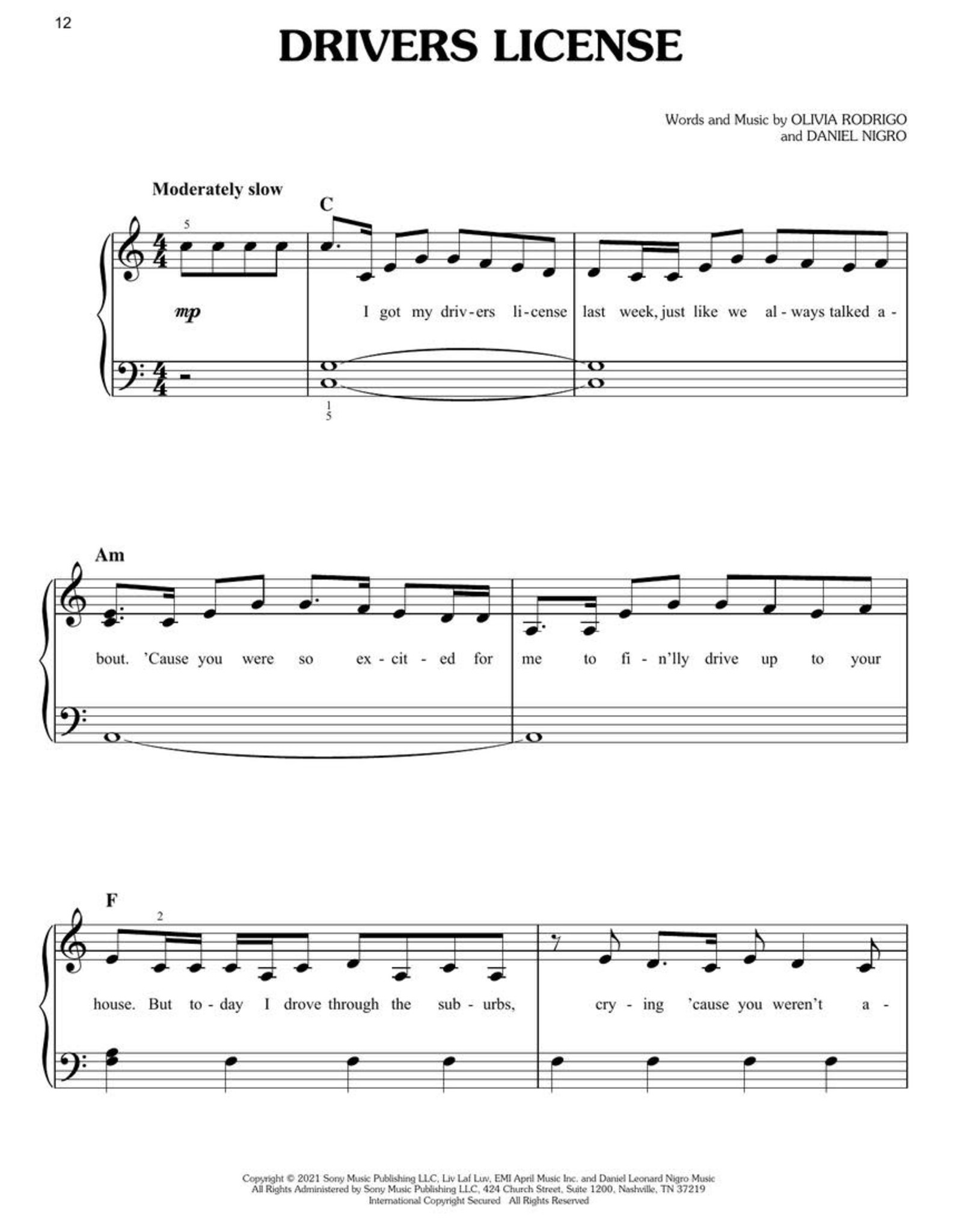 traitor by Olivia Rodrigo - Piano, Vocal, Guitar - Digital Sheet Music