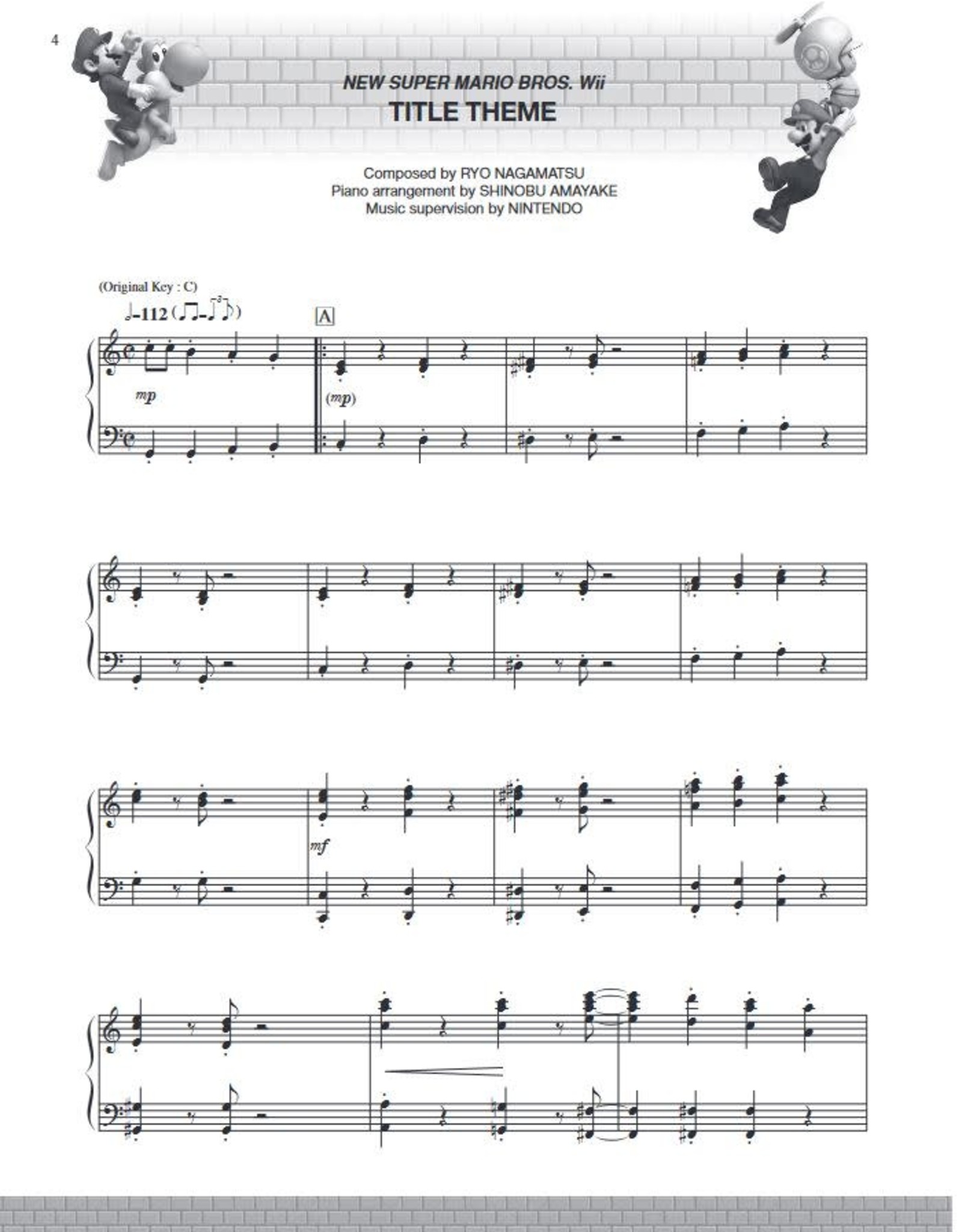 New Super Mario Bros. Wii Game Over: Piano: Nintendo® - Digital Sheet Music  Download