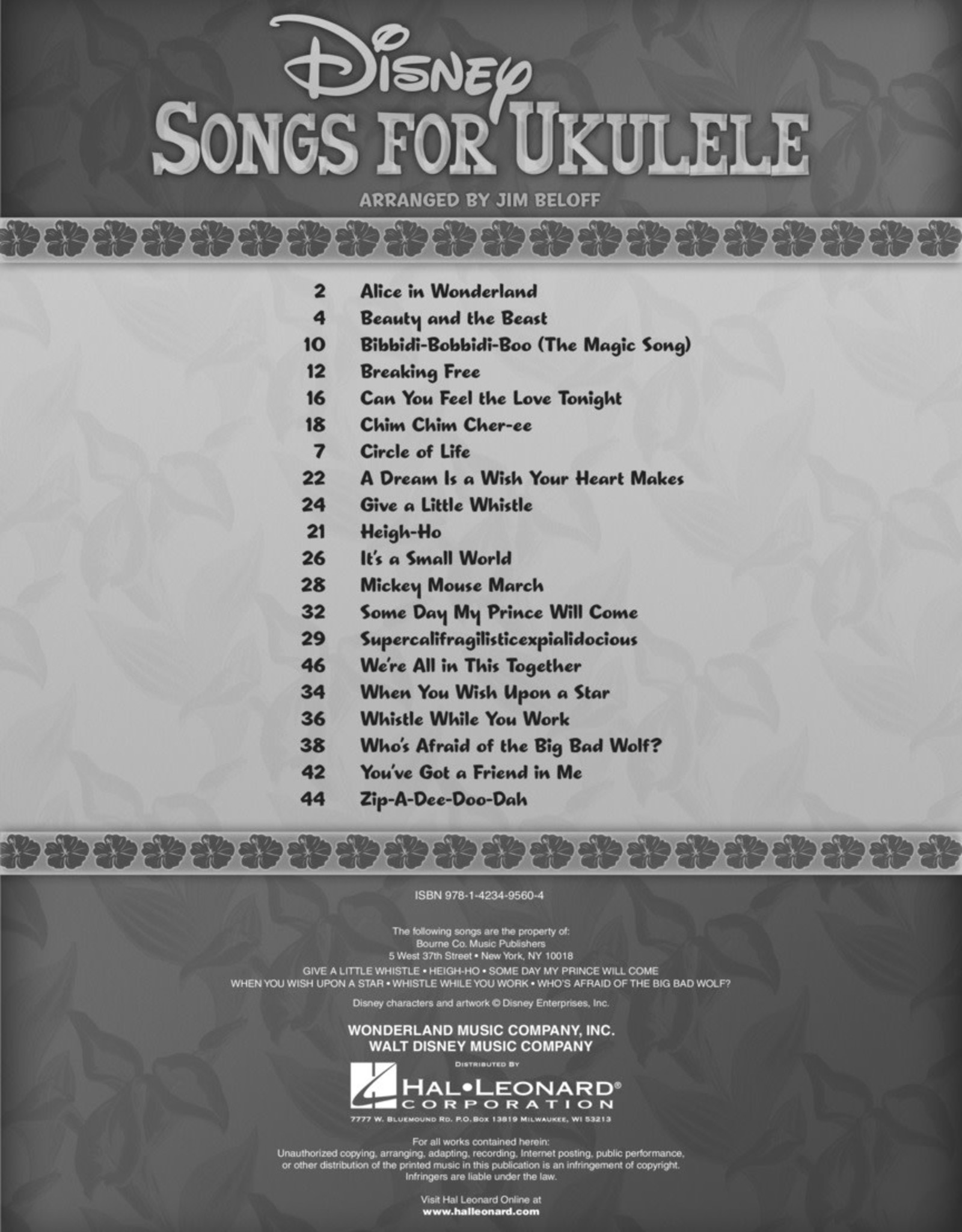 Hal Leonard Disney Songs for Ukulele