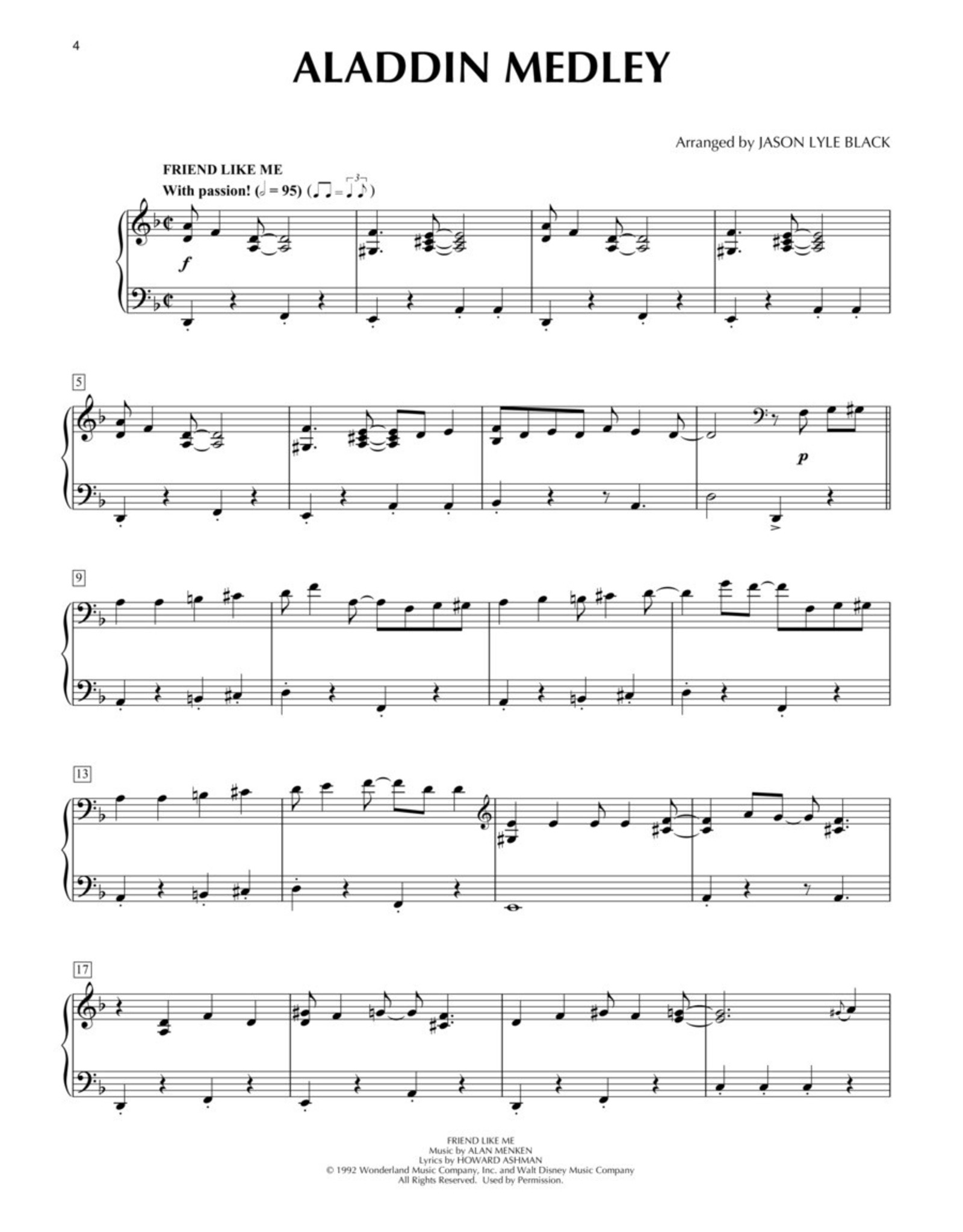 Hal Leonard Disney Medleys for Piano Solo arr. Jason Lyle Black