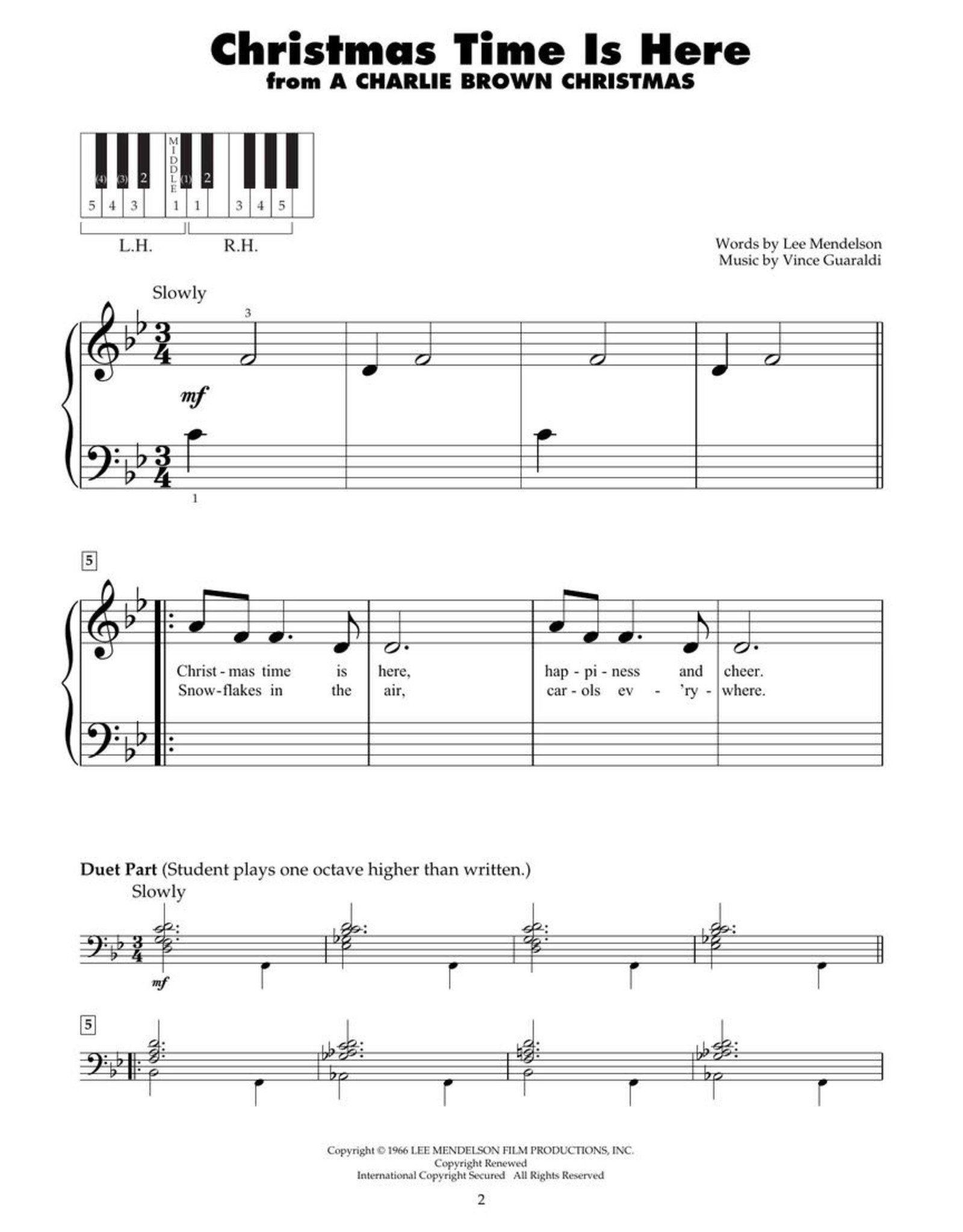 Hal Leonard Favorite Christmas Songs for Five-Finger (5-Finger) Piano