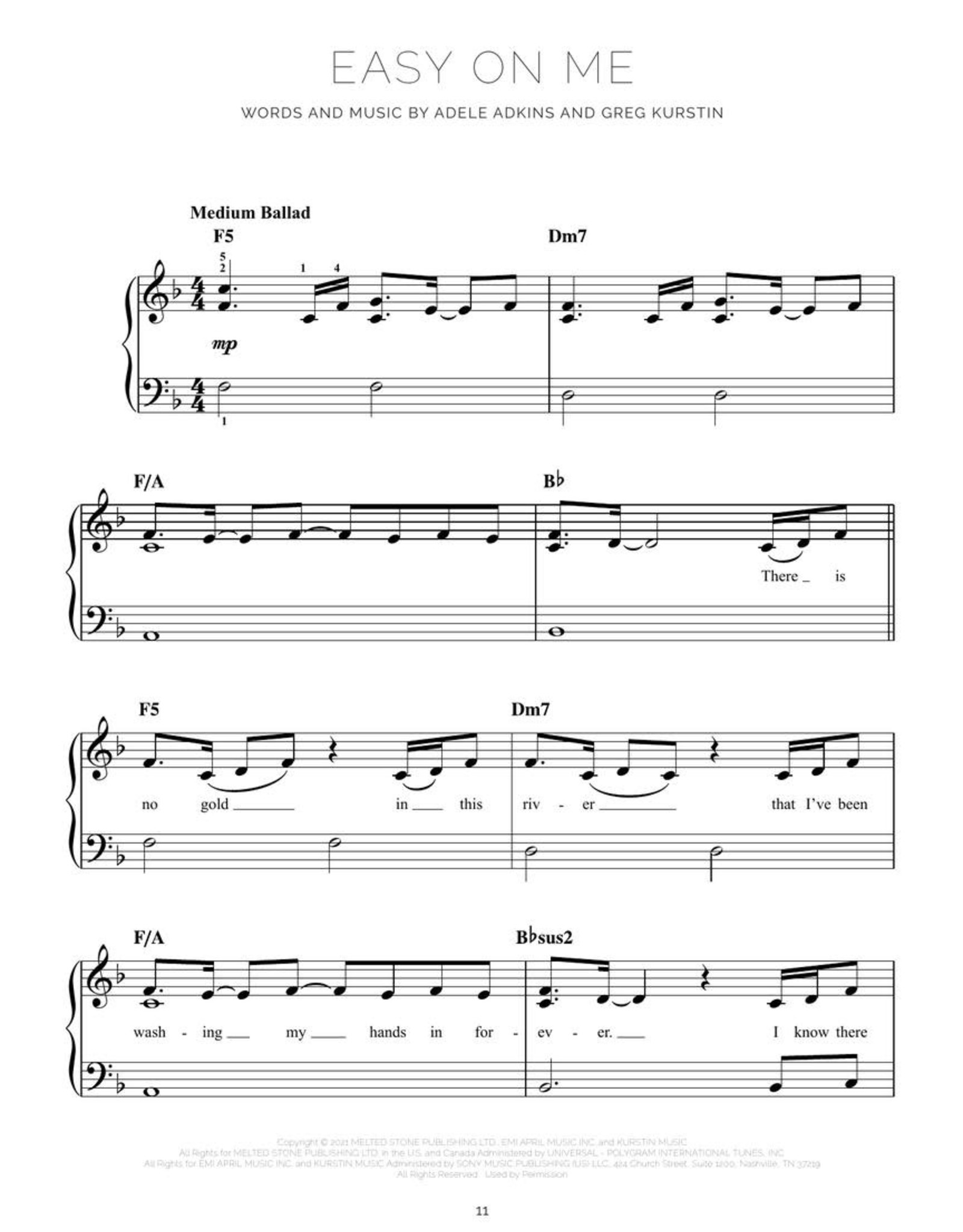 Hal Leonard Adele 30 - Easy Piano