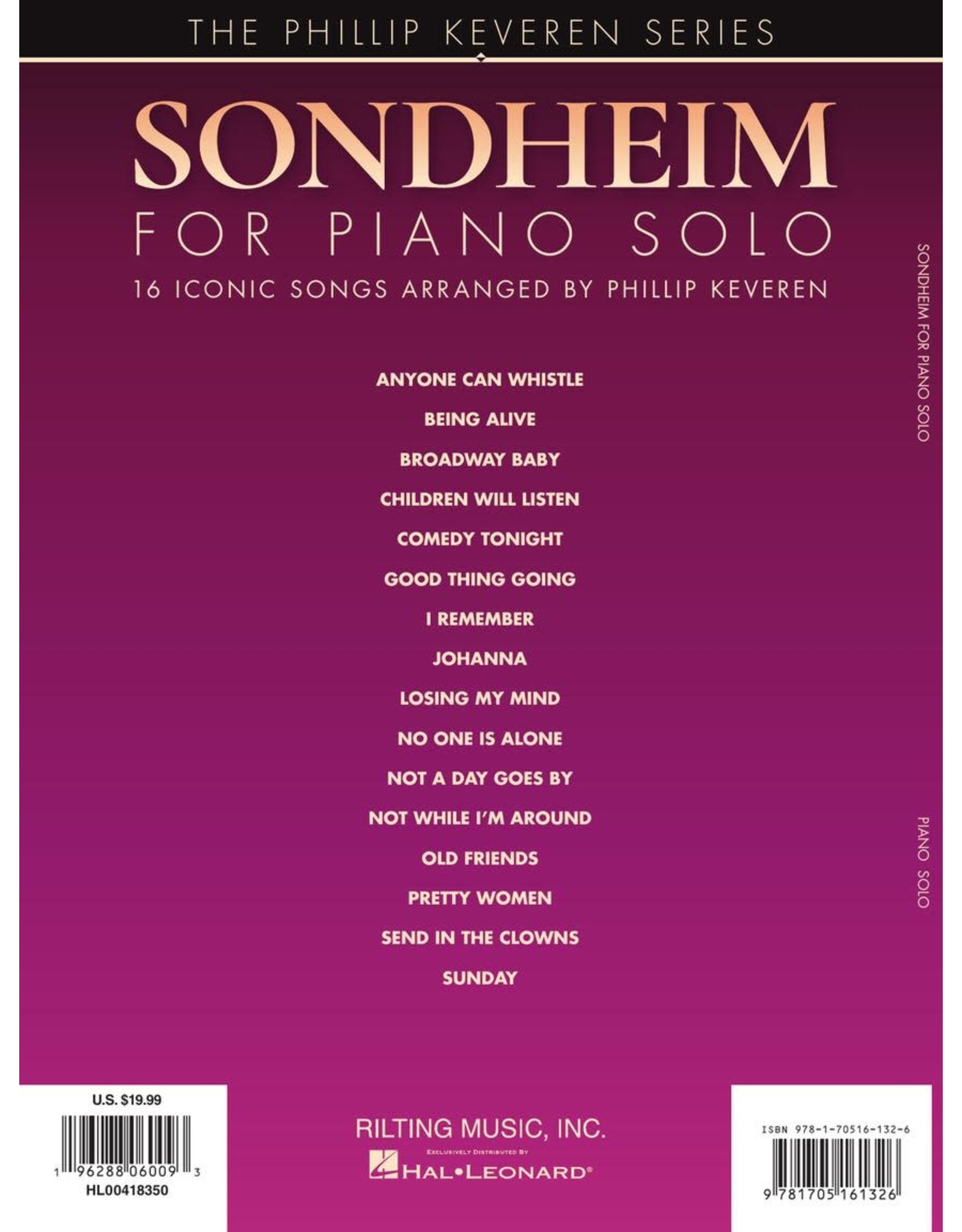 Hal Leonard Sondheim for Piano Solo arr. Phillip Keveren