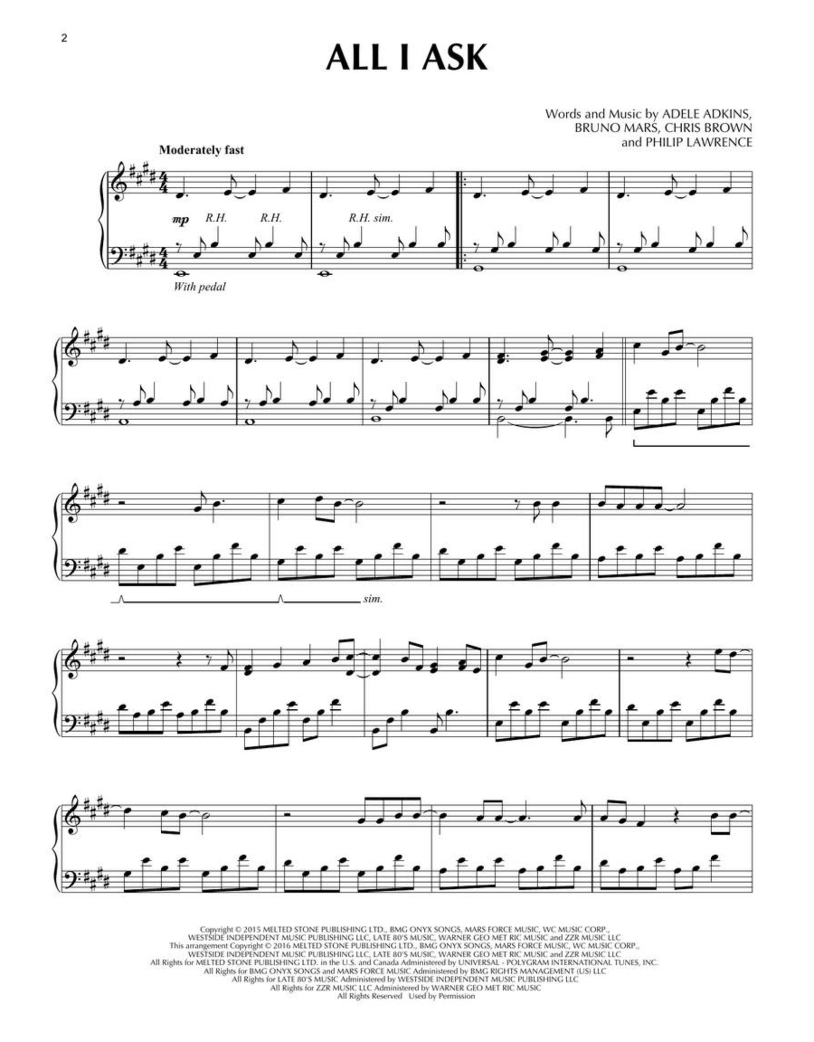 Hal Leonard Adele for Piano Solo