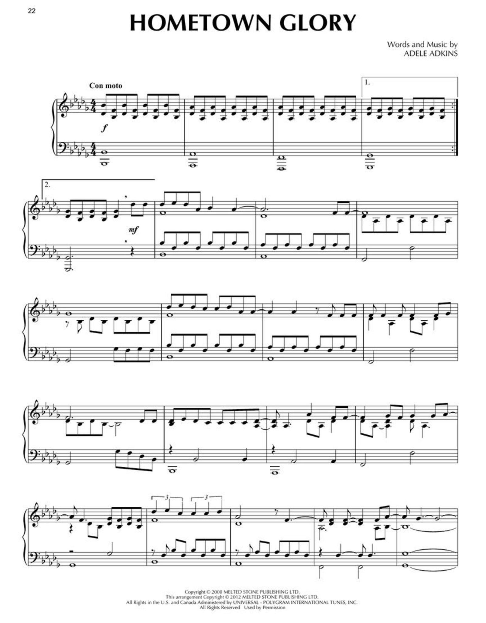 Hal Leonard Adele for Piano Solo