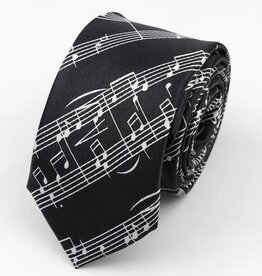 Timeless Collection Music Notes Skinny Tie - Black