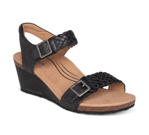 Aetrex Grace Adjustable Woven Wedge