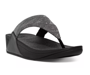 FitFlop Lottie Glitzy Shimmer Fabric Toe-Thong Sandal
