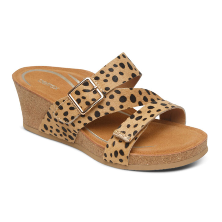 Aetrex Kimmy Cork Wedge Qtr Strap