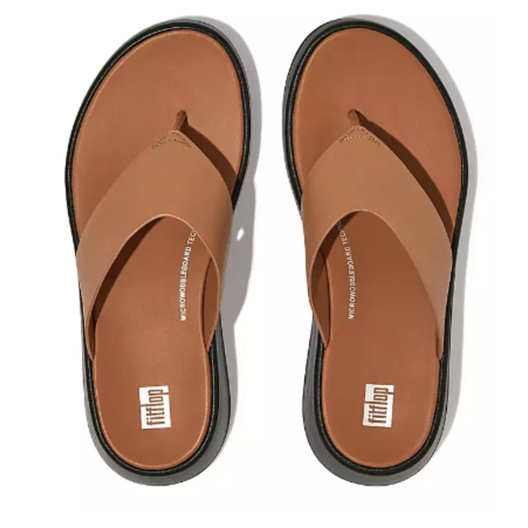 FitFlop F-Mode Luxe Leather Flatflorm Toe Post