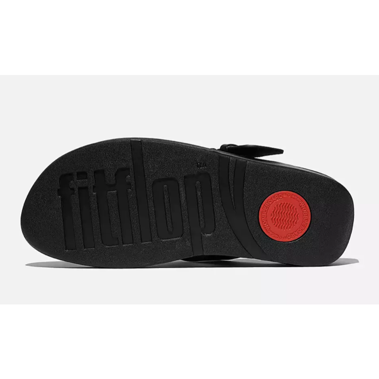 FitFlop Lulu Resin-Buckle Leather Toe Post Sandals