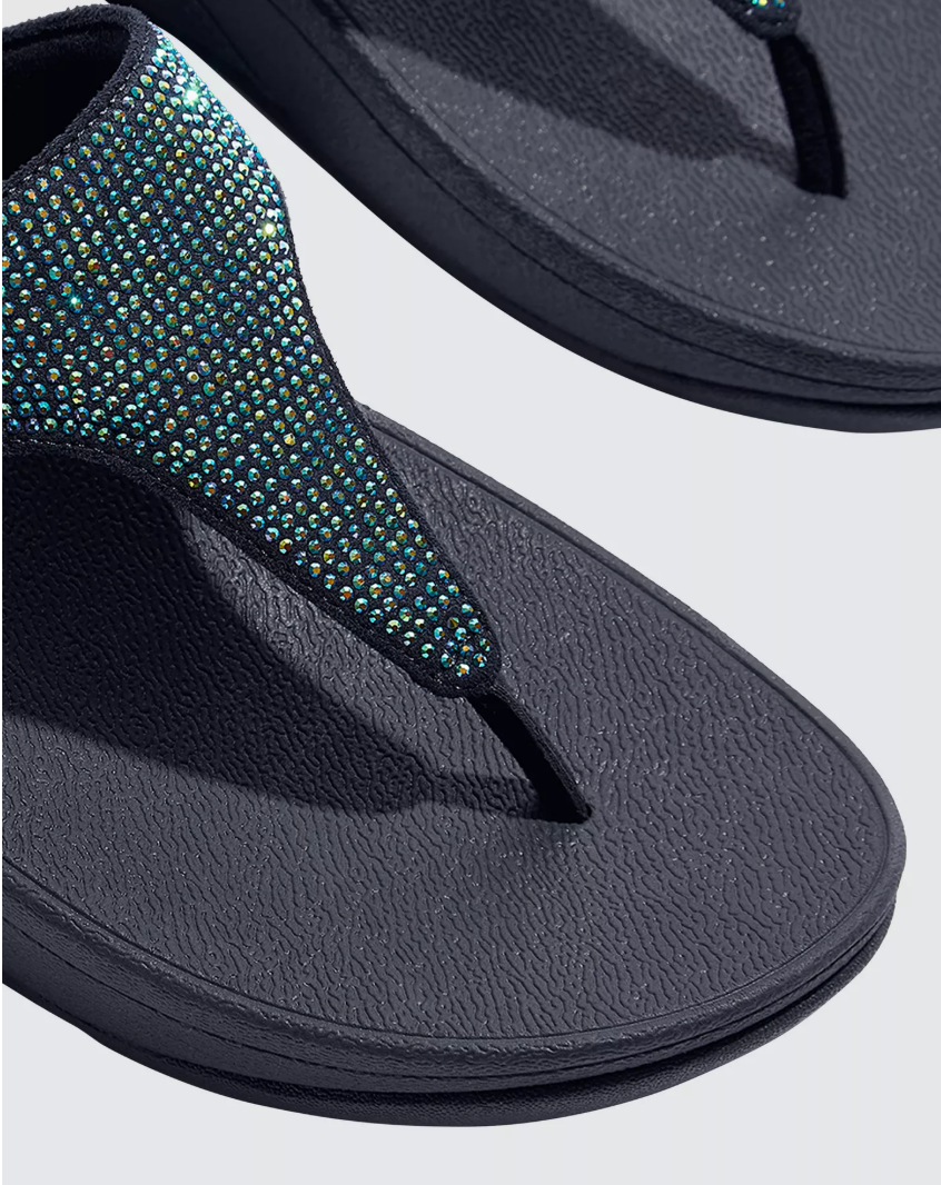 Fitflop Lulu Bejewelled Trim Toe-Post サンダル Amazon.com | FitFlop Women's Lulu Crystal Embellished Toe