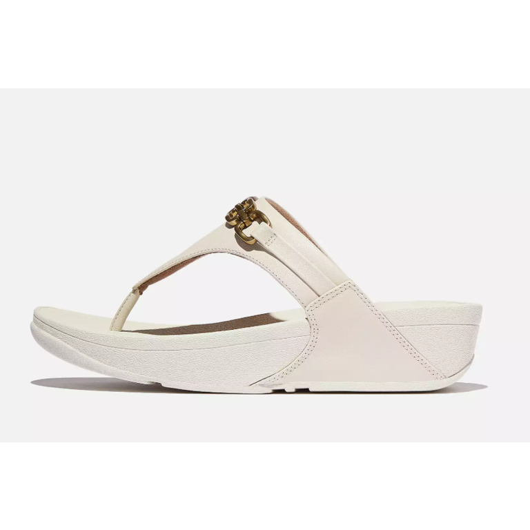 FitFlop Lulu Square-Chain Leather Toe Post