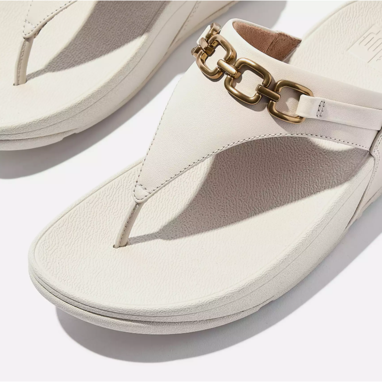 FitFlop Lulu Square-Chain Leather Toe Post