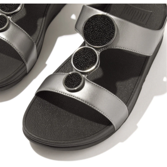 FitFlop Halo Bead-Circle Metallic H-Bar Slides