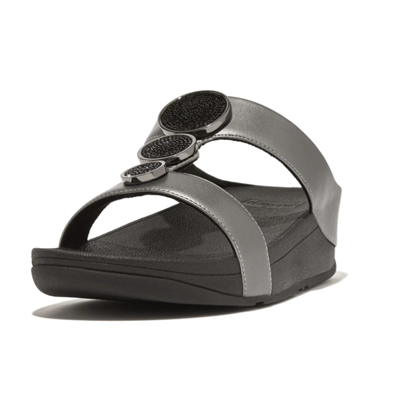 FitFlop Halo Bead-Circle Metallic H-Bar Slides