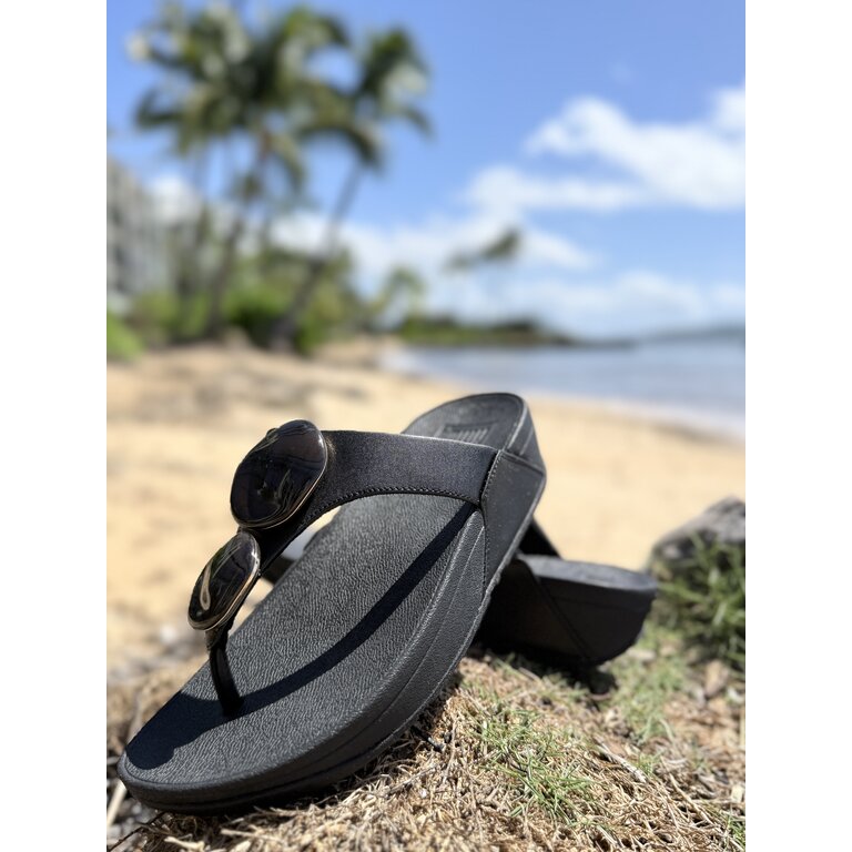 FitFlop Lulu Marbled-Stone Toe Post Sandals