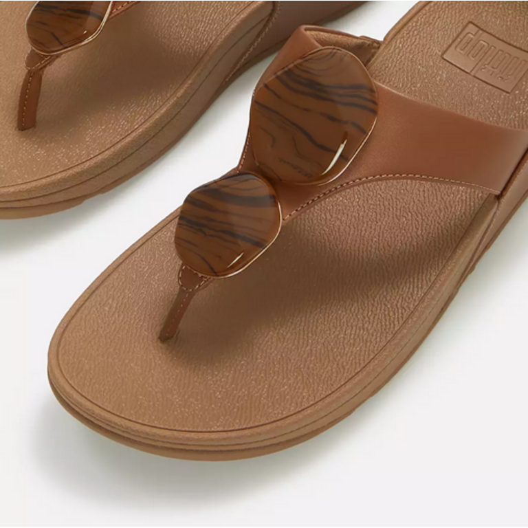 FitFlop Lulu Marbled-Stone Toe Post Sandals