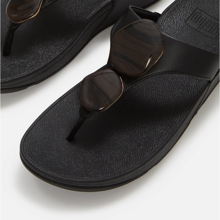 FitFlop Lulu Marbled-Stone Toe Post Sandals