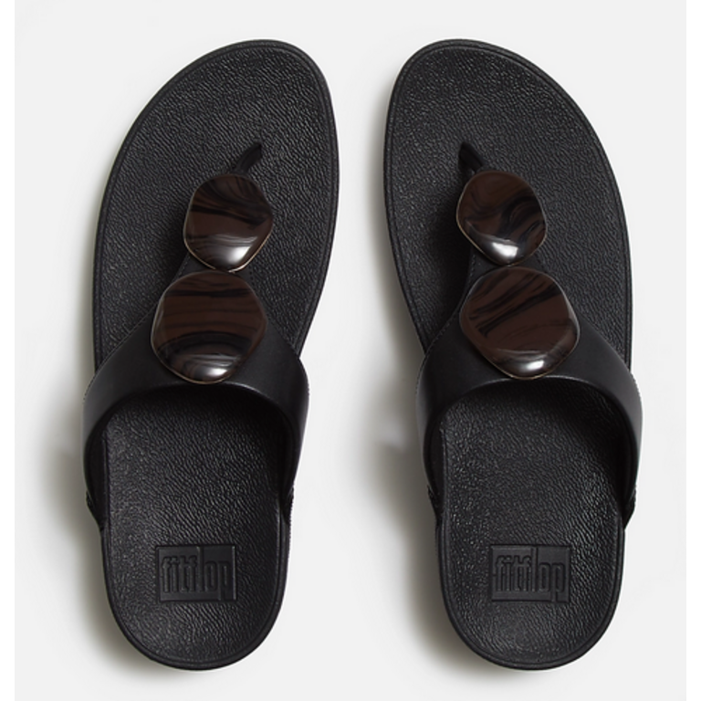 FitFlop Lulu Marbled-Stone Toe Post Sandals