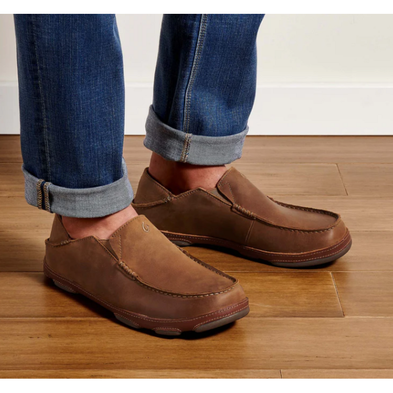 OluKai Moloa Leather Slip On Shoes