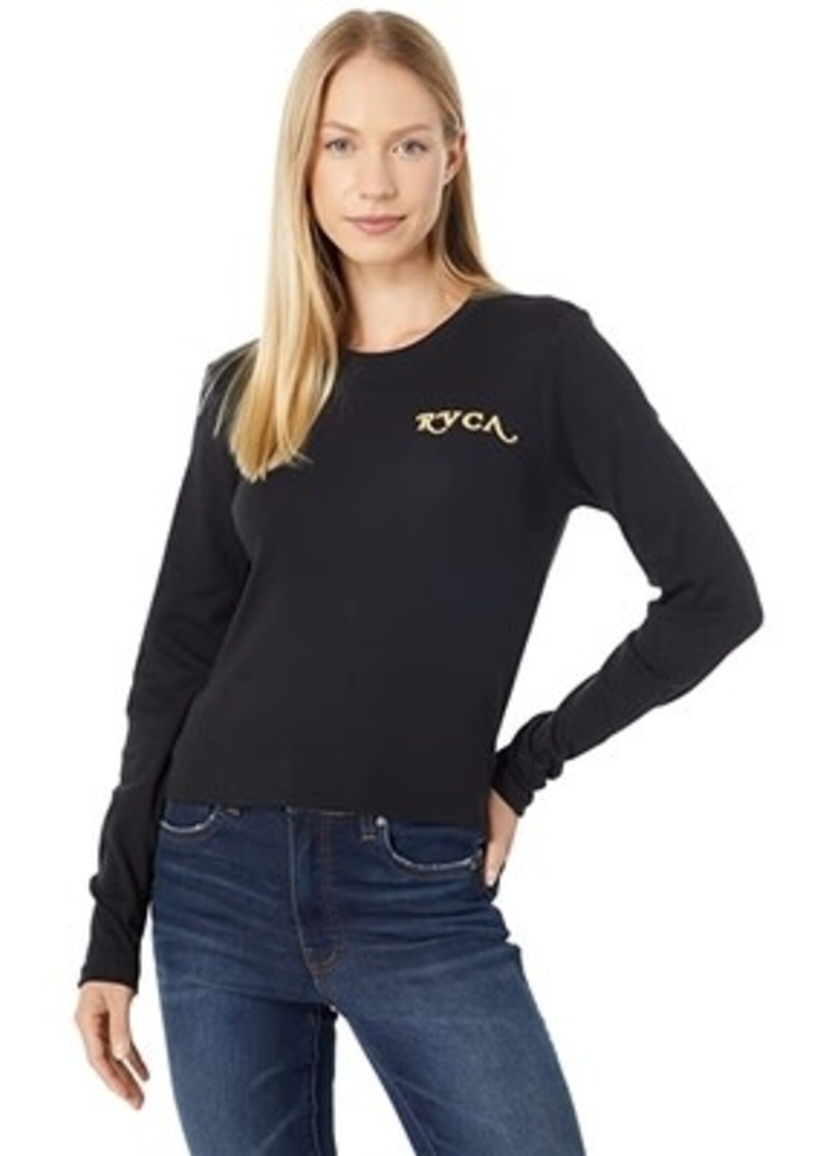 RVCA Women's Retro Shrunken Fit Long Sleeve Tee