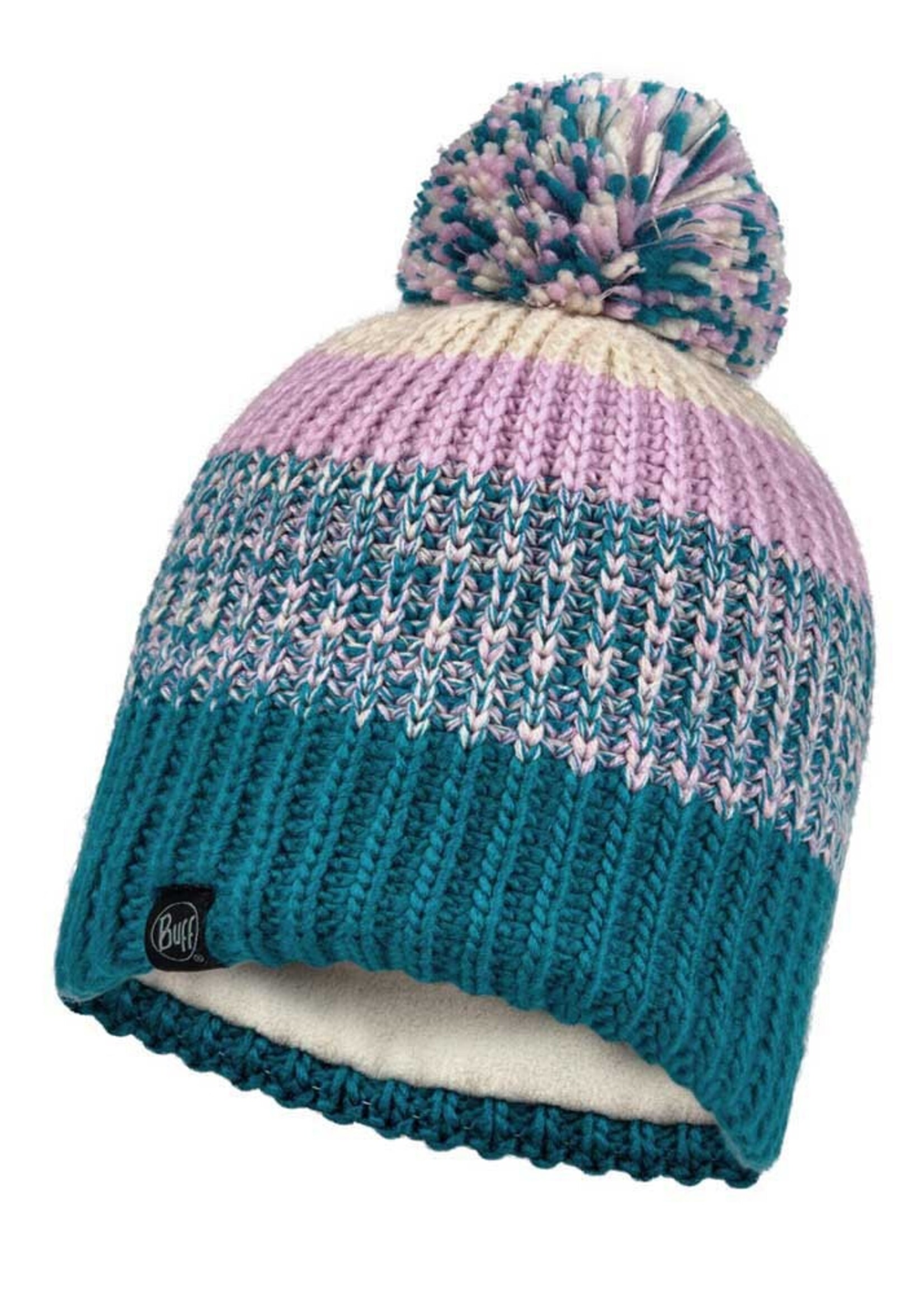 Buff Knitted Pom Pom Hat