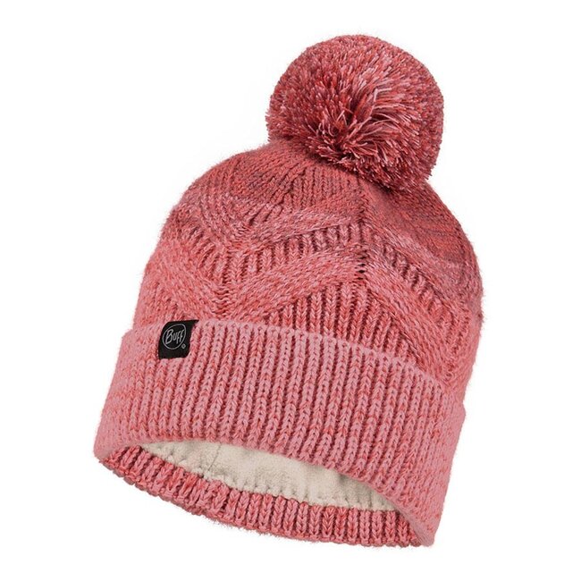 Buff Knitted Pom Pom Hat