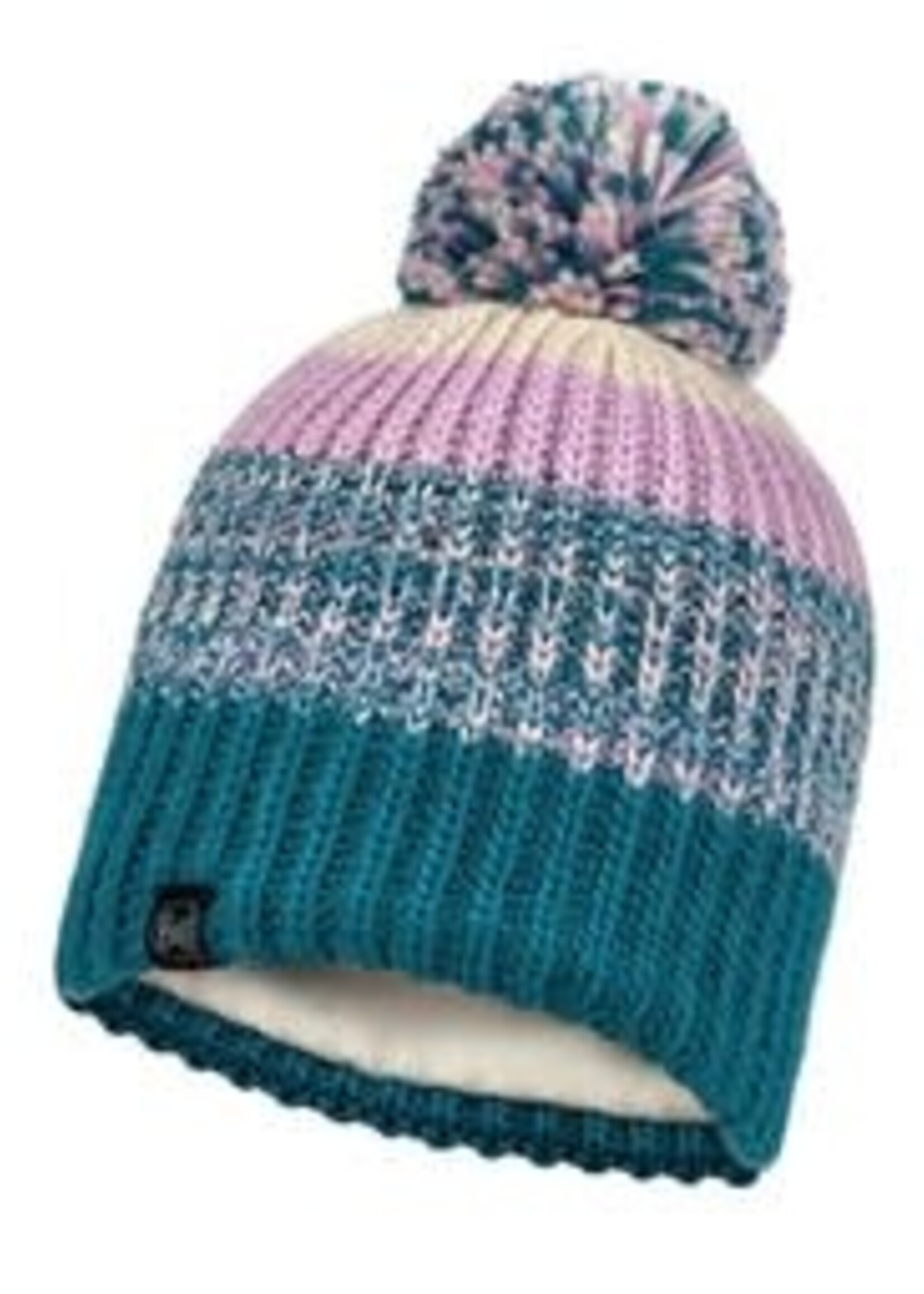 Buff Knitted Pom Pom Hat