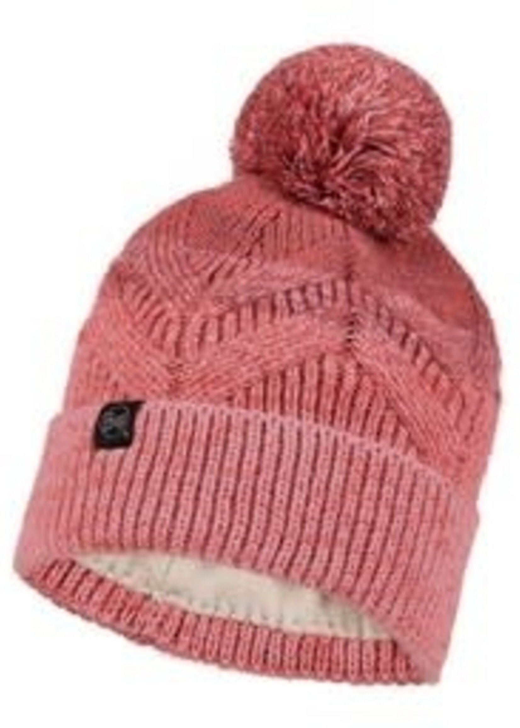 Buff Knitted Pom Pom Hat