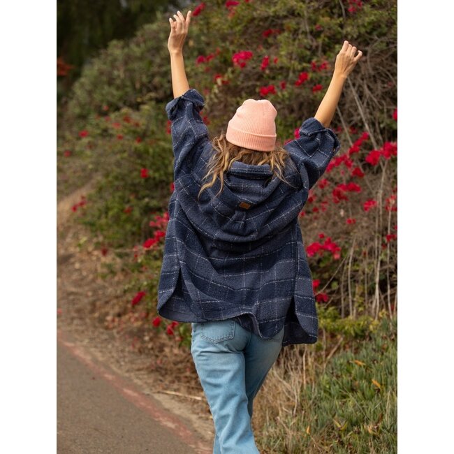 Roxy Women's Make It Happen Plaid Fleece Jacket | Blue