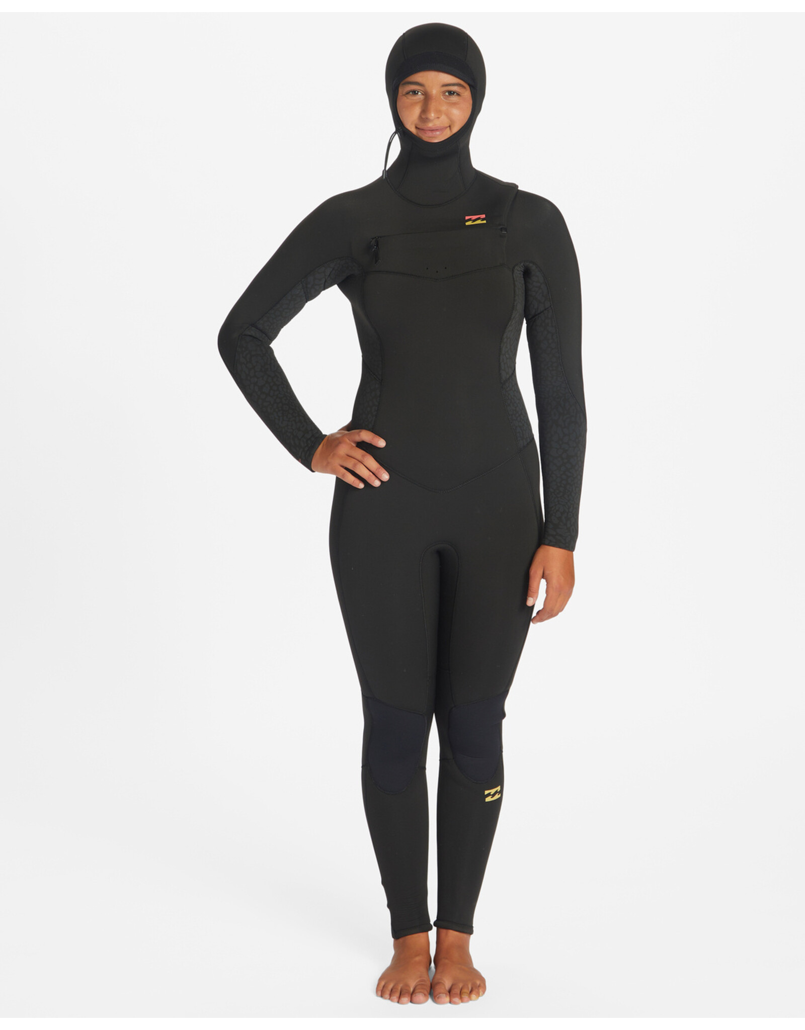 BILLABONG 5/4 Synergy Hooded Chest Zip Full Wetsuit womens