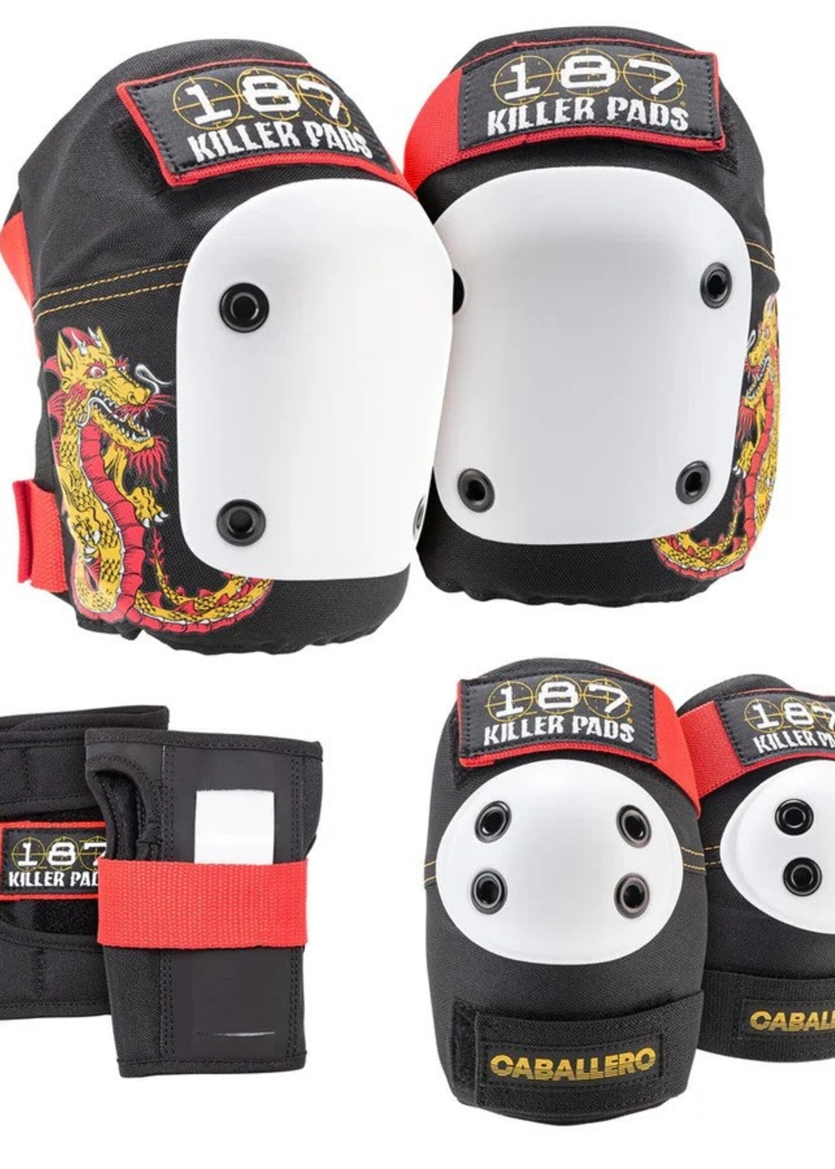 187 Killer Pads Adult Steve Caballero 6 Pack Skate Pad Set